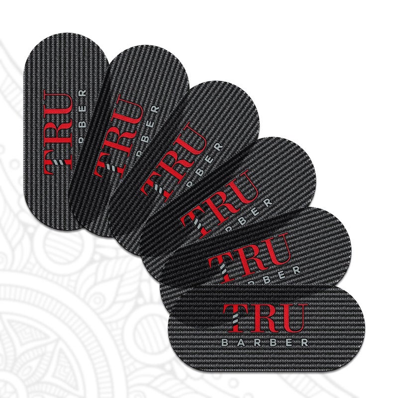 TRU BARBER HAIR GRIPPERS Â® BUNDLE PACK 6 PCS for Men and Women - Salon and Barber, Hair Clips for Styling, Hair holder Grips (Black/Red) - Image 1